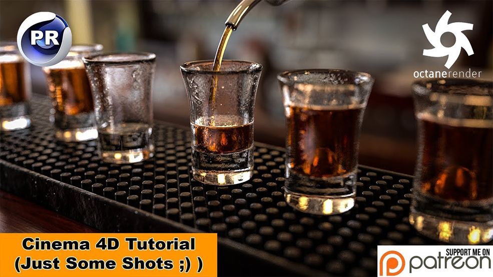 C4D Octane Render酒杯建模渲染教程 Just Some Shots (Cinema 4D Tutorial)