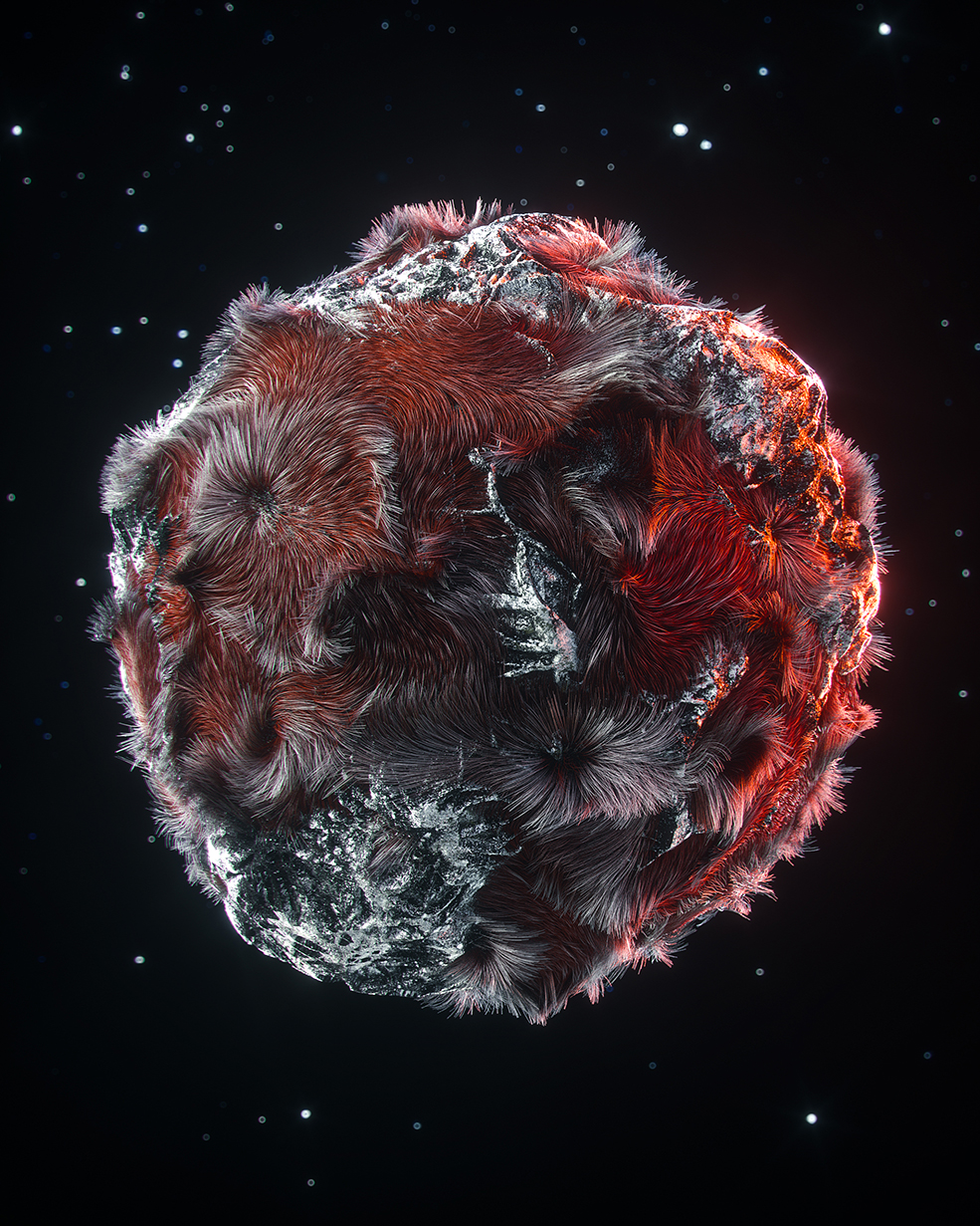 C4D工程第723季：石头上的毛发动画C4D工程 C4D Project[Cinema4D - Octane]