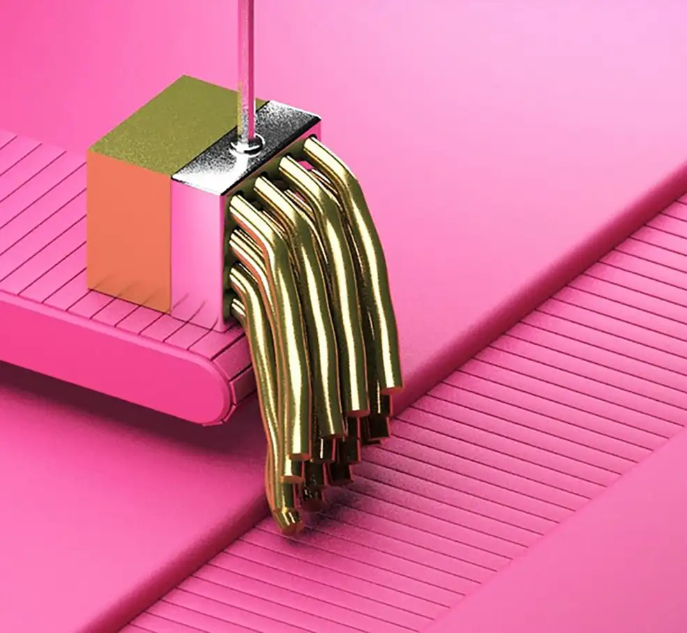 C4D Arnold金色面条流水线动画工程 Sliced Gold Loops - C4D之家 - 1.jpg
