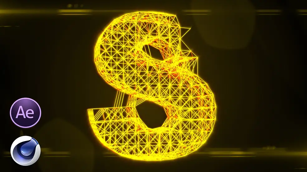 C4D网络连线文字动画工程文件