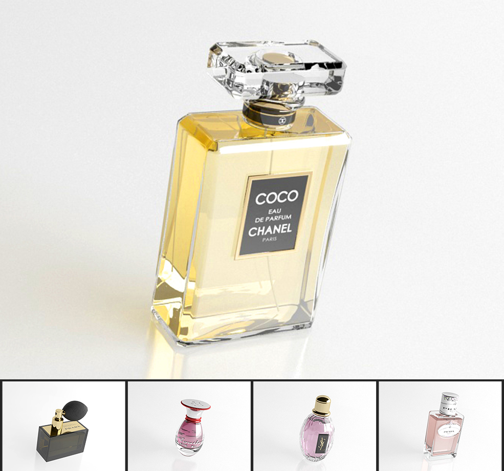 25个gāo dàng化妆品：香水瓶C4D模型合集 Perfume