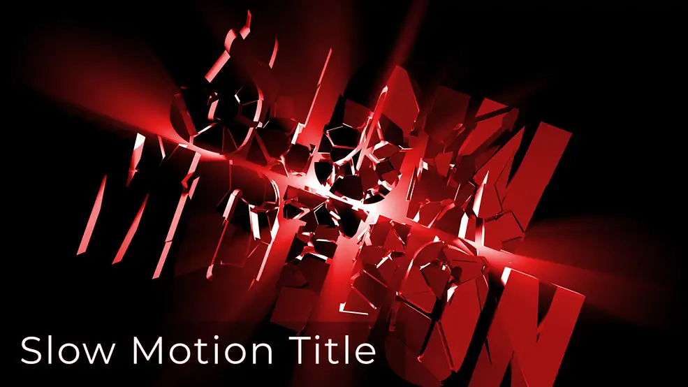 C4D+AE电影标题文字破碎动画工程 Slow Motion & Motion Graphics Title Animation