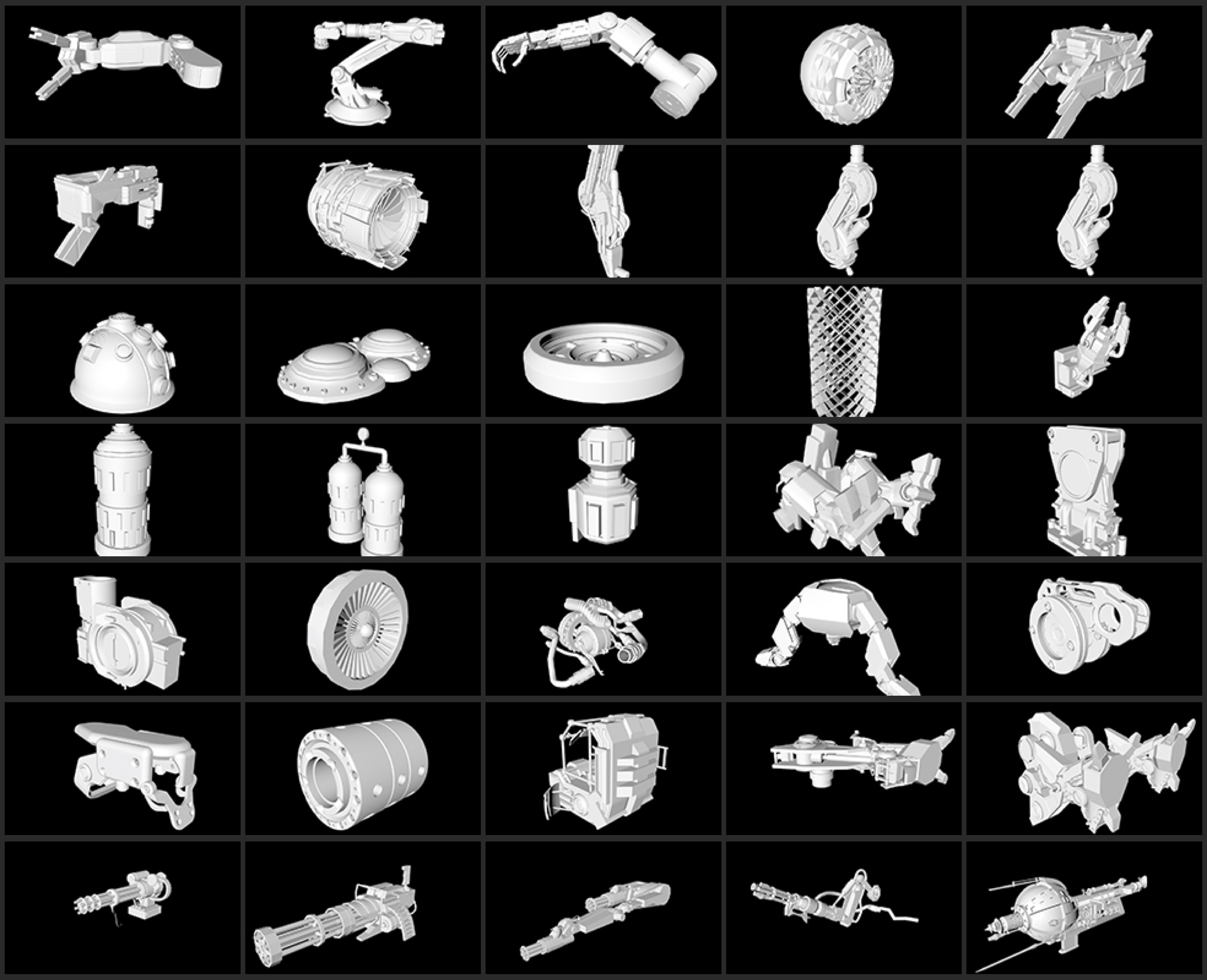 611款机械零件OBJ模型