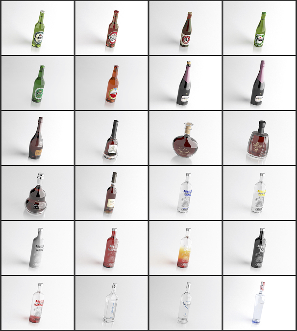 50个酒瓶C4D模型 wine vray c4d