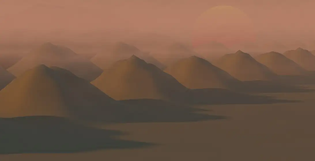 C4D夕阳下连绵不断的山峰动画工程 Neon Landscape Loop