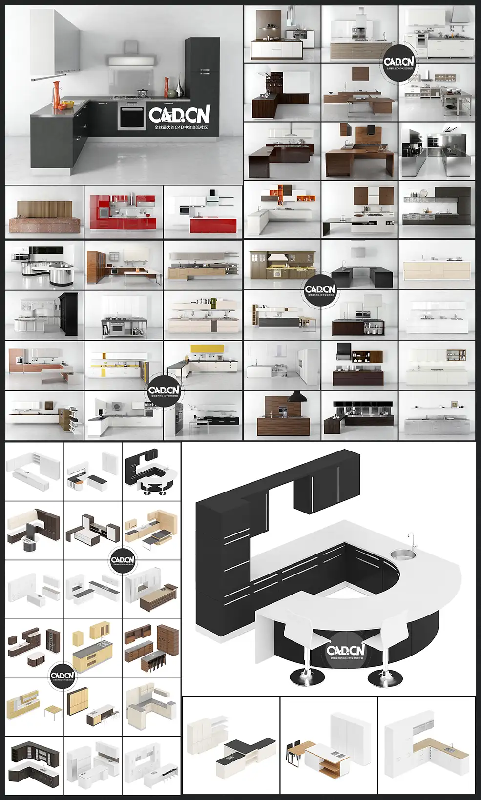 61套厨房橱柜C4D模型合集 Kitchen set 3d models - C4D之家 - 未标题-1.jpg