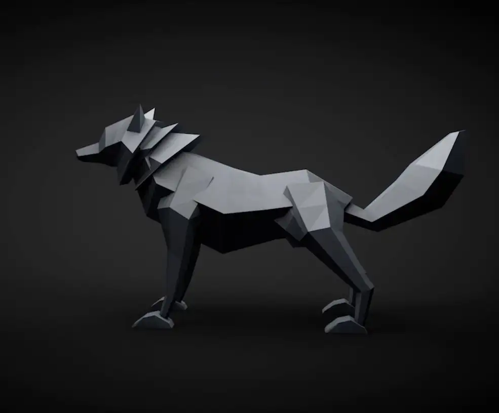 C4D中制作一个低面多边形的狼教程 Udemy - Learn Cinema 4D Low Poly Wolf