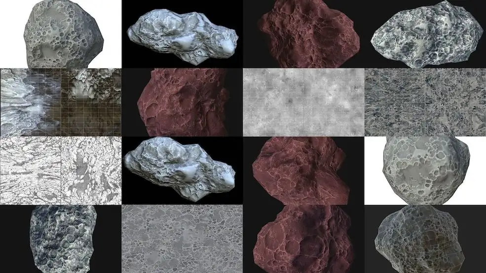 行星陨石3D模型 Asteroids 3D Model Collection