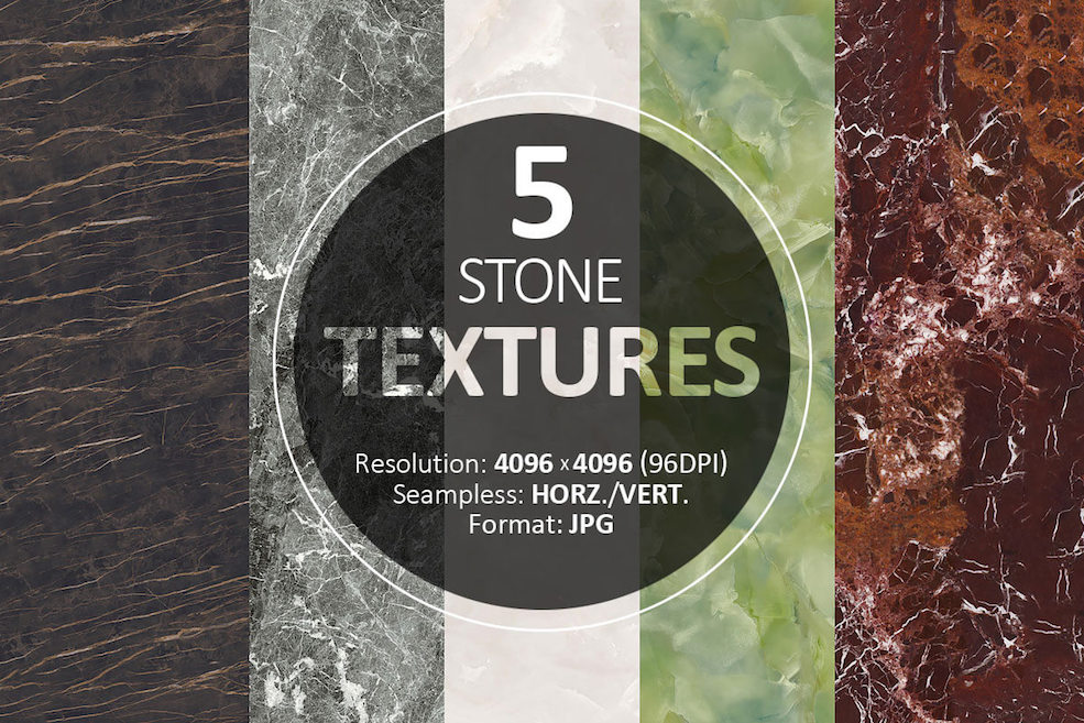 5幅高清大理石贴图材质 RV TEXTURE STONE VOL 01 - C4D之家 - 5-Free-Stone-Textures.jpg