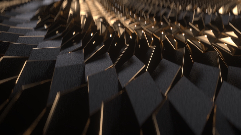 C4D Octane黄金鳞片翻转过渡动画效果 - C4D之家 - 2.jpg