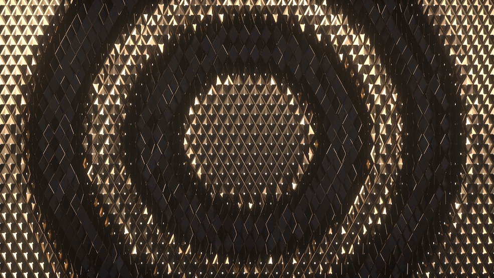 C4D Octane黄金鳞片翻转过渡动画效果