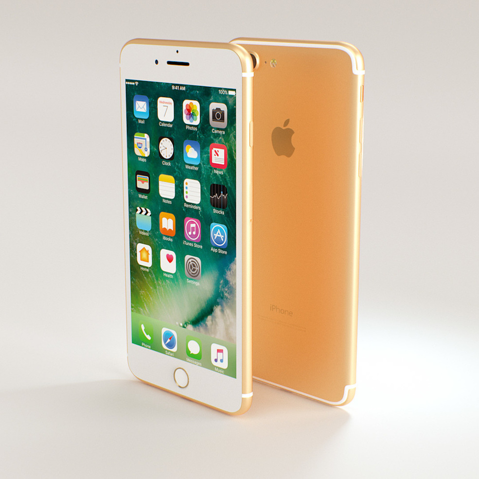 C4D Octane土豪金苹果7 plus模型 Iphone7 plus Gold