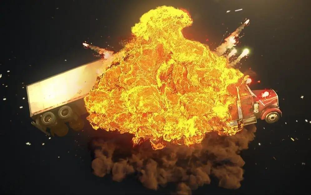 C4D使用TFD制作汽车爆炸翻滚场景特效中文视频教程