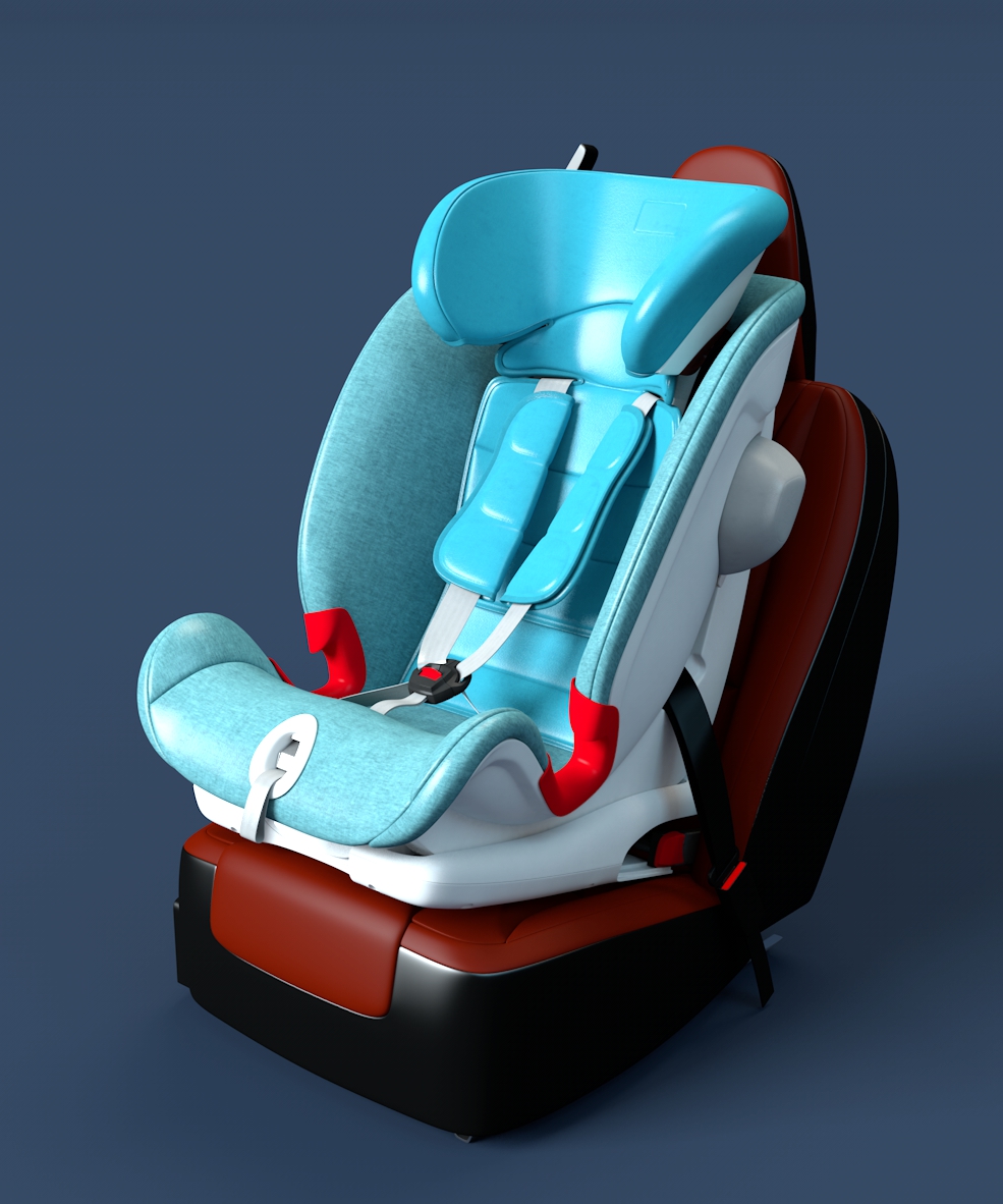 汽车儿童安全座椅C4D模型 Child Seat on Passenger Seat - C4D之家 - Untitled.jpg