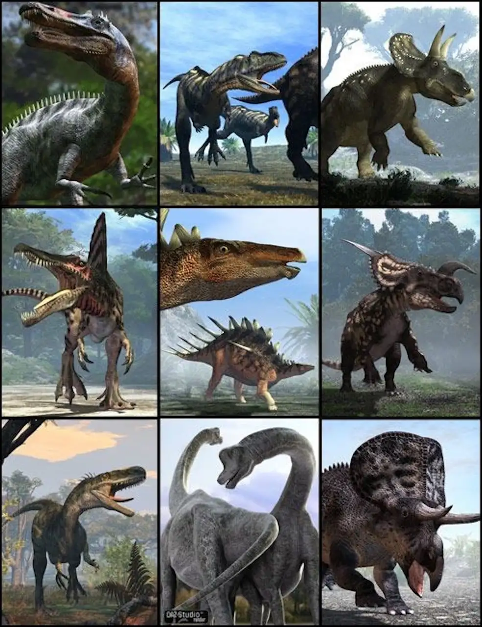 34个恐龙C4D模型（含绑定动画） all dinosaurs 3d models C4D Rigged