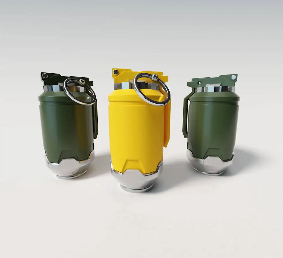 C4D Octane Render 科幻手榴弹模型 Sci-Fi Hand Grenade
