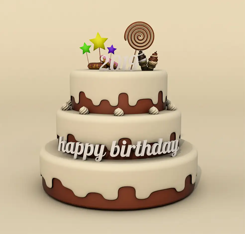 卡通巧克力蛋糕C4D模型 Chocolate cake - C4D之家 - 巧克力蛋糕.jpg