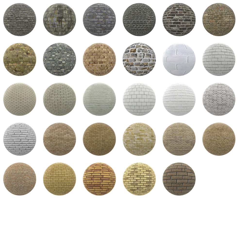 100幅高精度砖墙贴图合集(.PNG/4K) brick wall