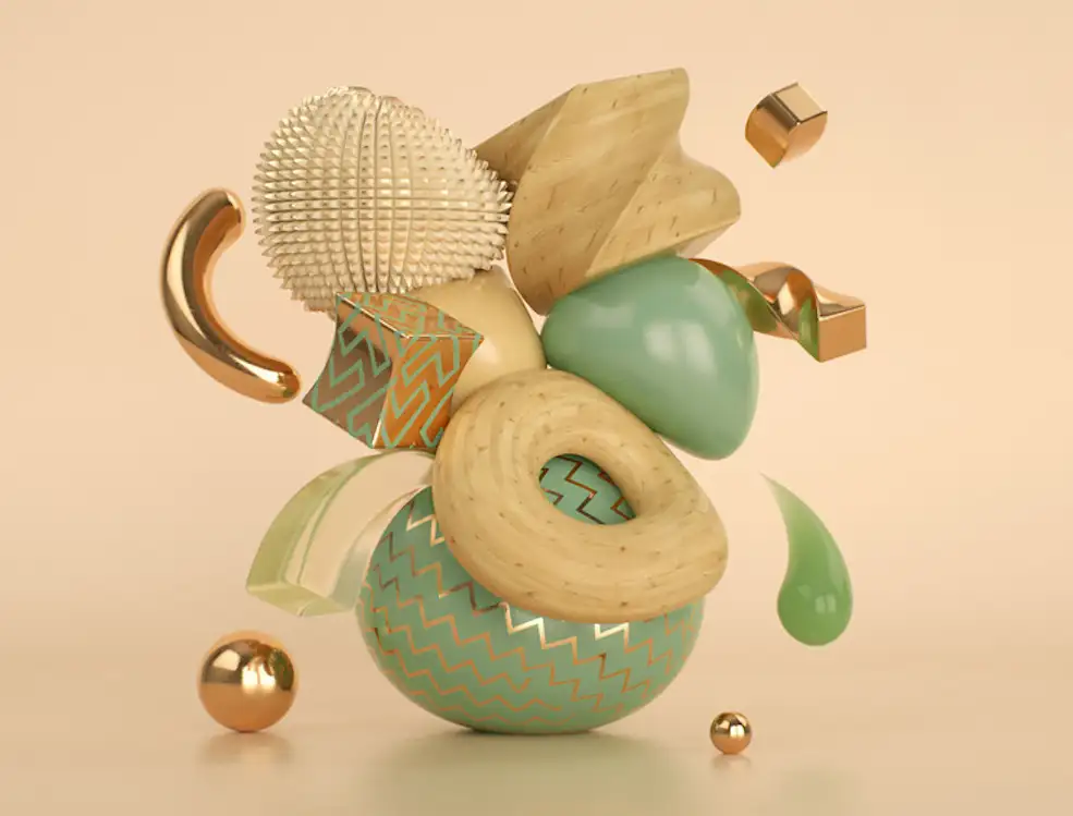 C4D制作一个抽象的变形元素场景教程（含工程文件）C4D Abstract Art with Deformers