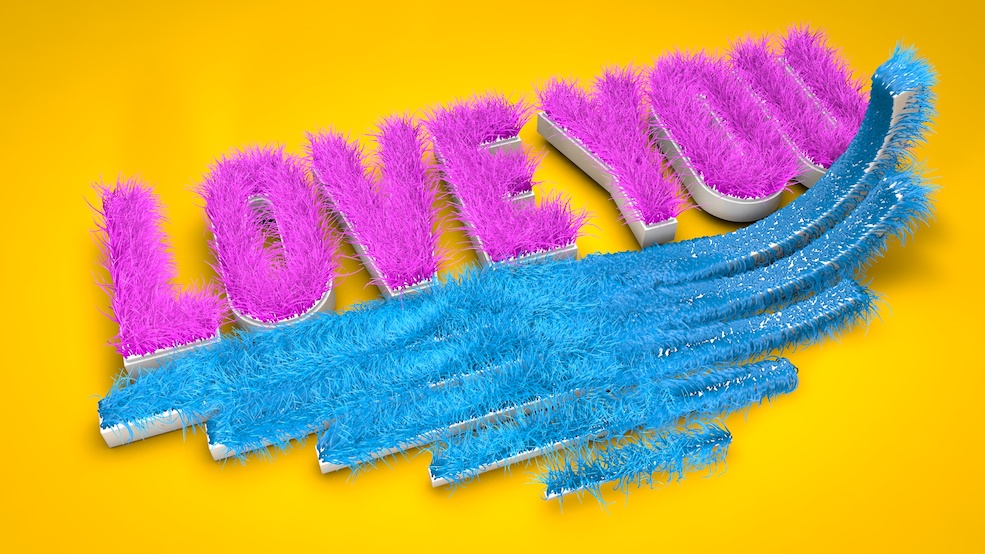 C4D毛发文字动画工程 Bend Text Hair Animation
