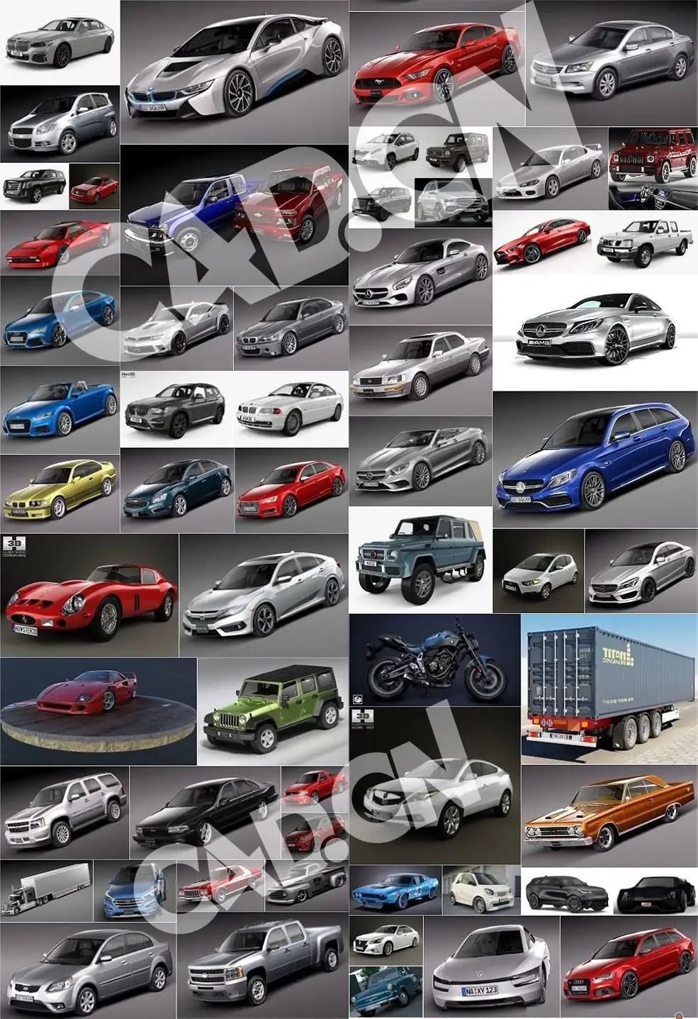 64辆汽车3D模型合集 Car 3D Model Bundle June 2019