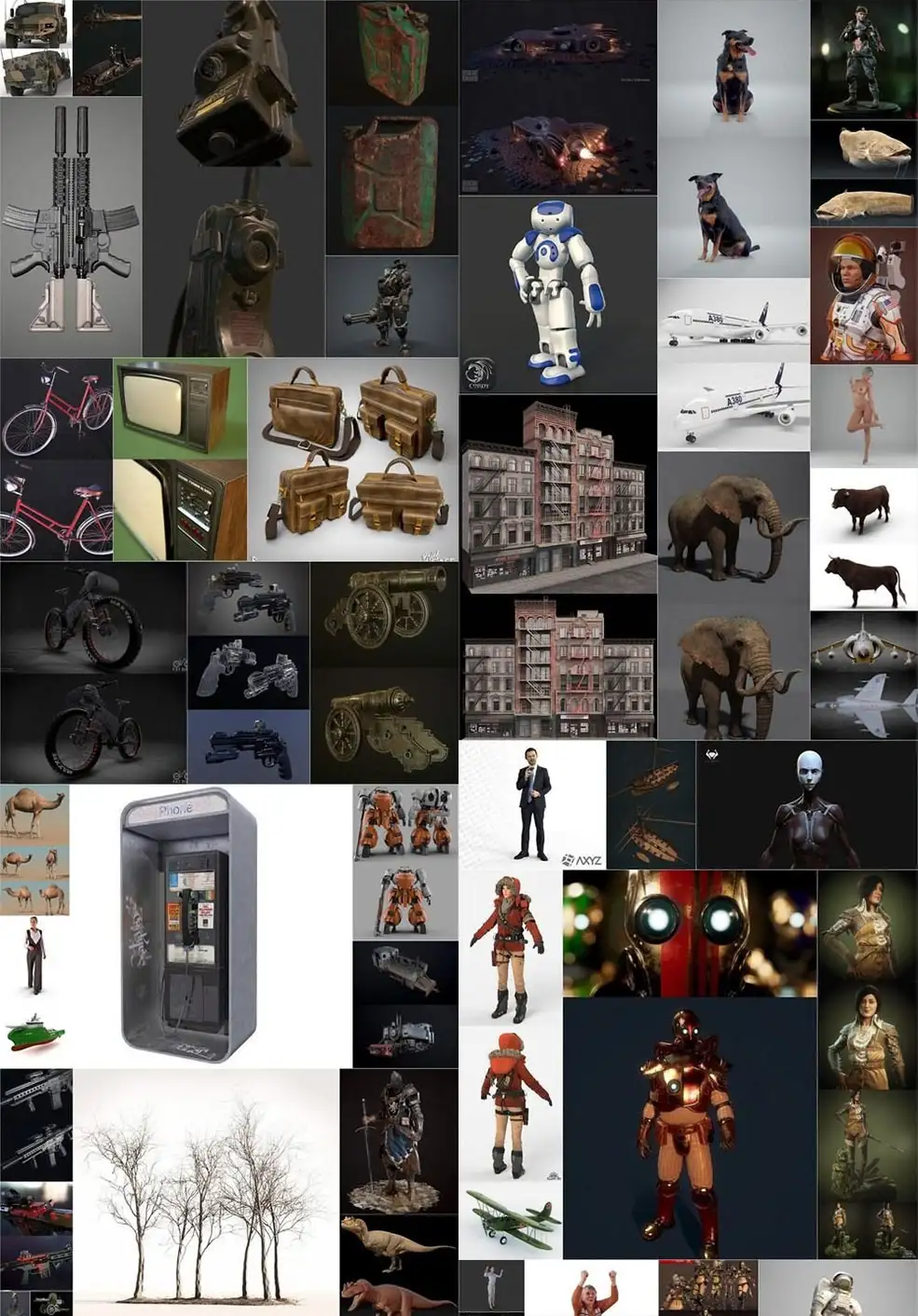 50个PBR游戏模型合集 PBR Game 3D-Models Bundle July 2019