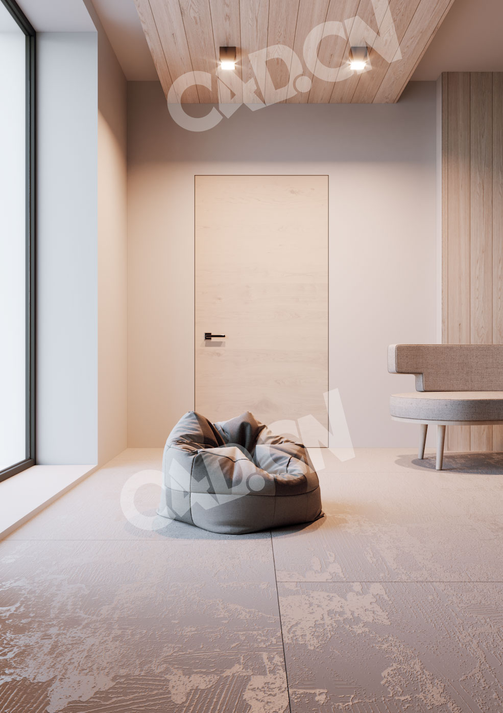 C4D Corona室内模型：简约客厅模型 indoor C4D