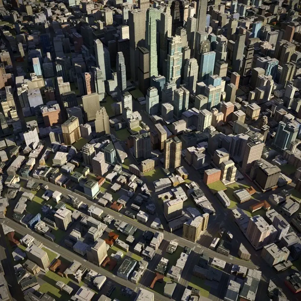 低面多边形城市建筑群3D模型 CGTrader – City 23 Low-poly 3D model