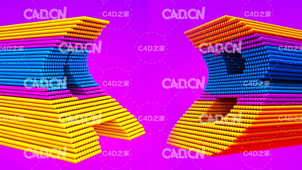 C4D波动的条形文字动画工程 C4D Beginner Animation Title Animation - C4D之家 - 1.jpg