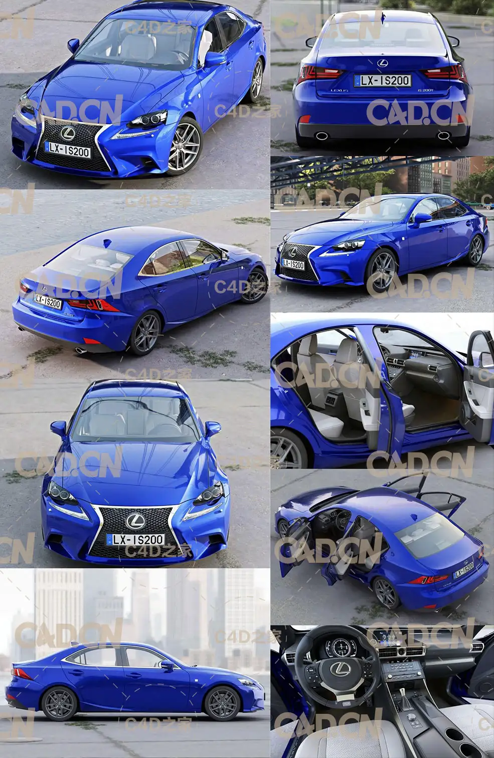 雷克萨斯汽车C4D模型 Lexus IS F-Sport 2016 – 3D Model