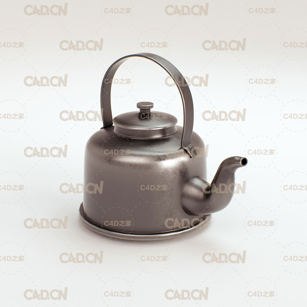 C4D Octane Render铜茶壶模型 teapot