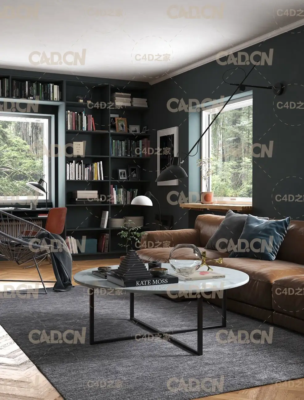 C4D室内渲染模型：客厅场景模型 CGTrader – BeInspiration 89 3D model