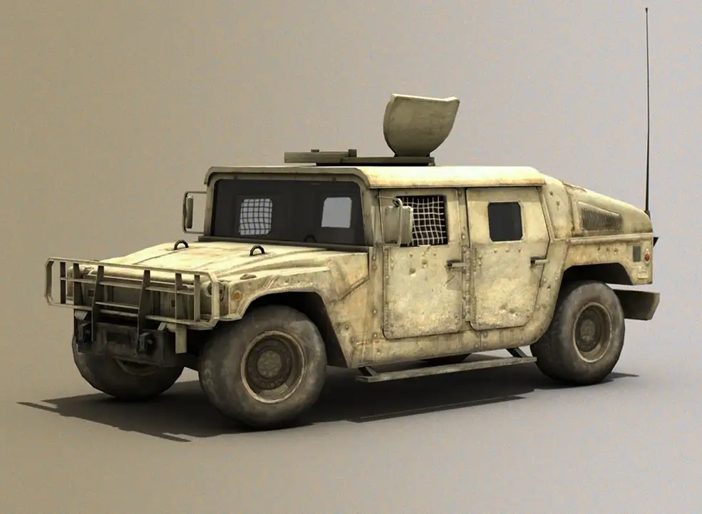 军用悍马装甲车C4D模型 military hummer