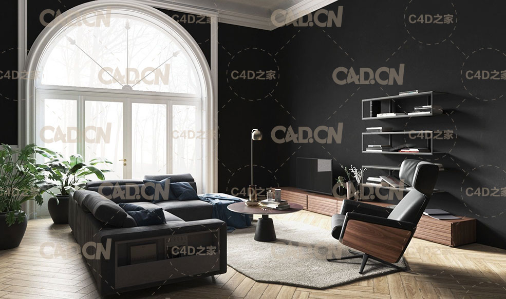 C4D室内模型渲染：客厅渲染 BeInspiration 107 3D model