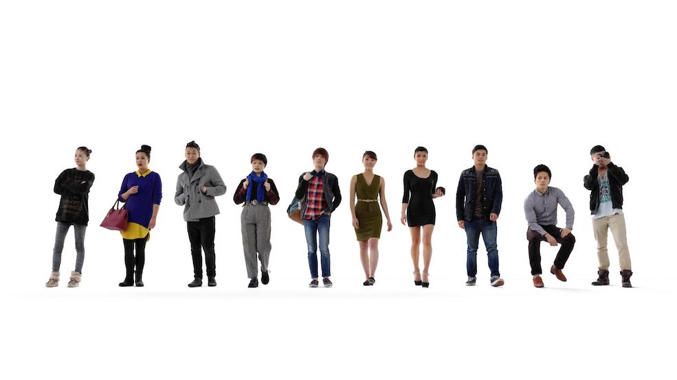 10个亚洲人物角色3D模型 Ready-Posed 3D Humans – Asian