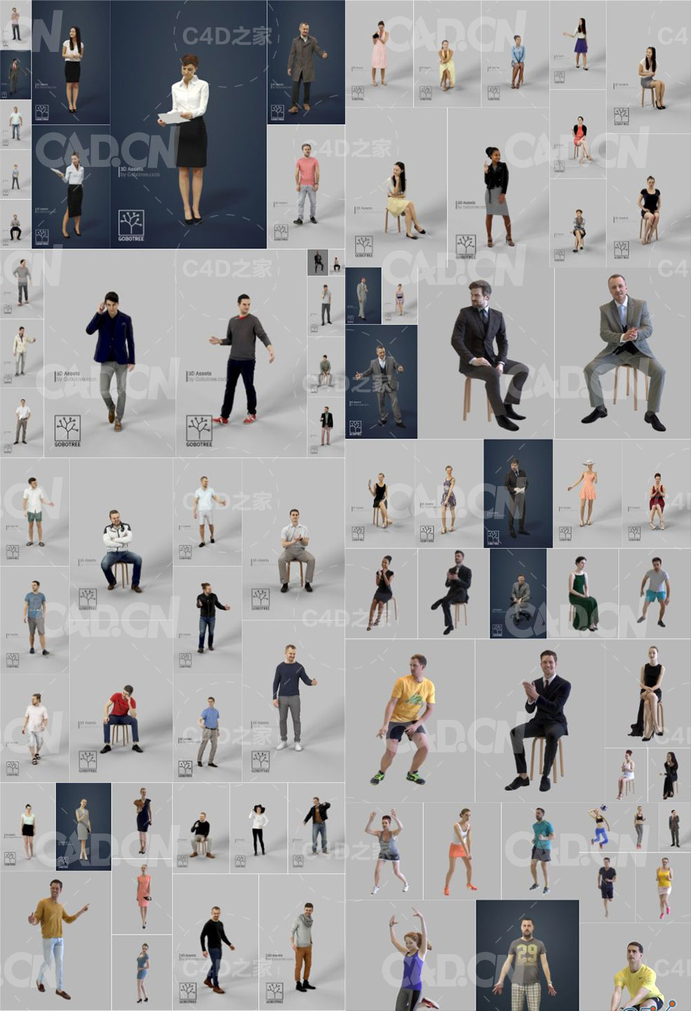 82个人物角色3D模型 Gobotree People – 82 People