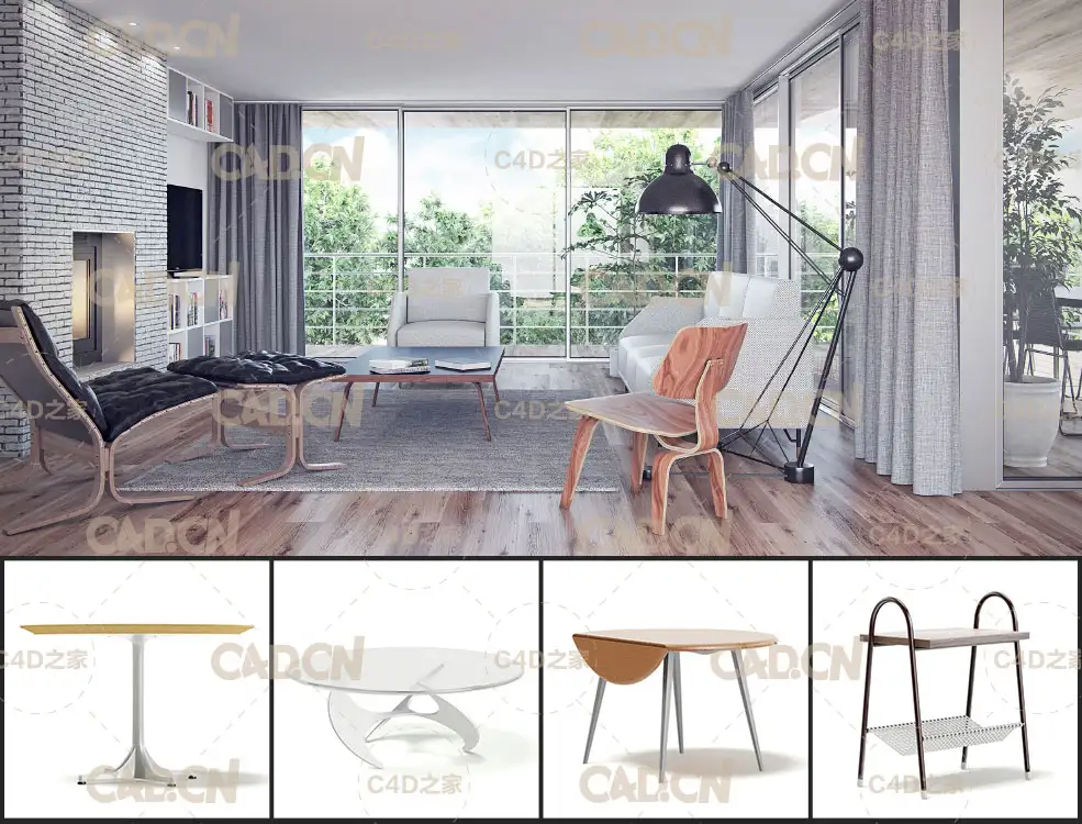 21个高精度卧室客厅家具3D模型 Living Room Furniture IX - C4D之家 - 未命名-2.jpg