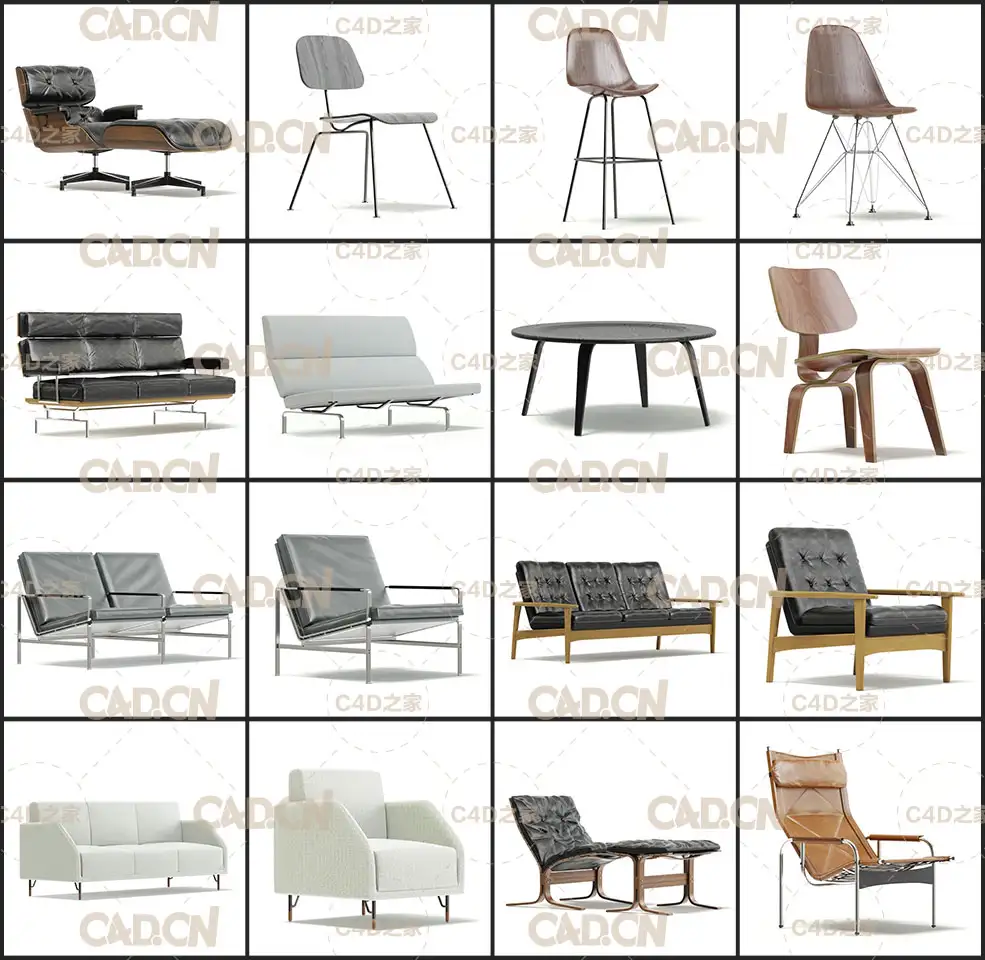 21个高精度卧室客厅家具3D模型 Living Room Furniture IX - C4D之家 - 未命名-1.jpg
