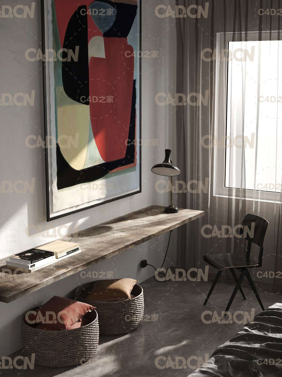 C4D室内渲染模型：卧室渲染 CGTrader – BeInspiration 108 3D model - C4D之家 - BeInspiration-108-2.jpg