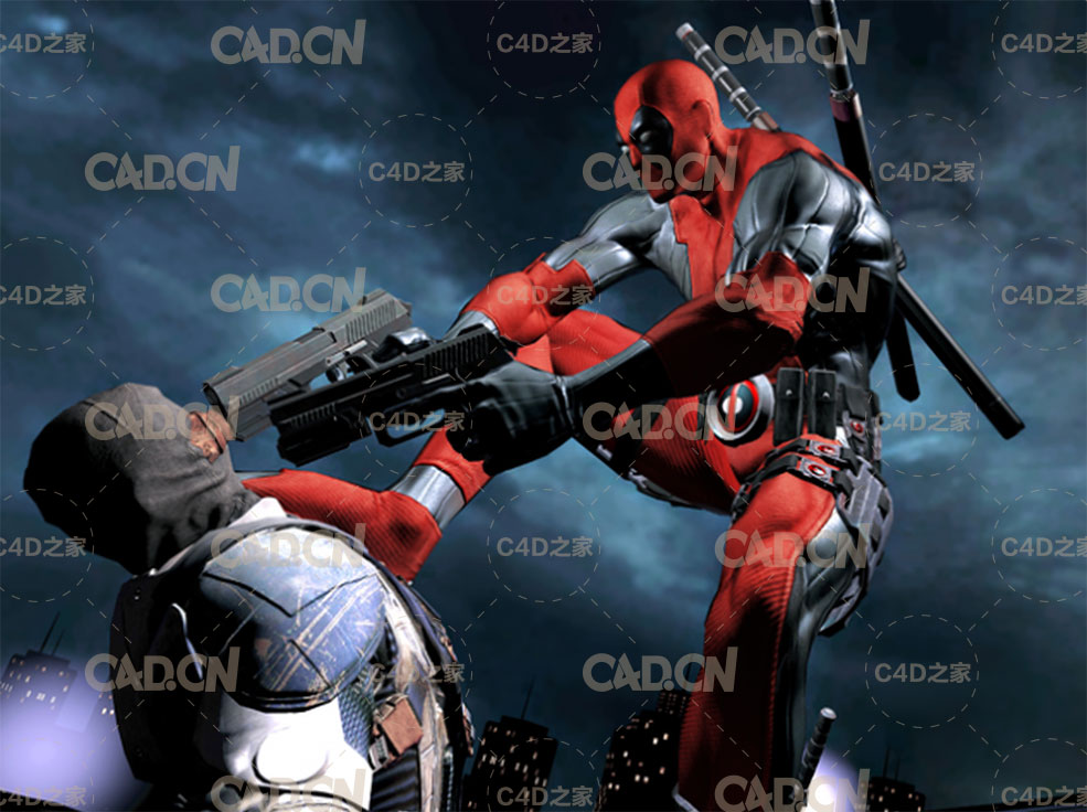 204套C4D动作冒险游戏《死侍》（Deadpool）角色动画模型合集1