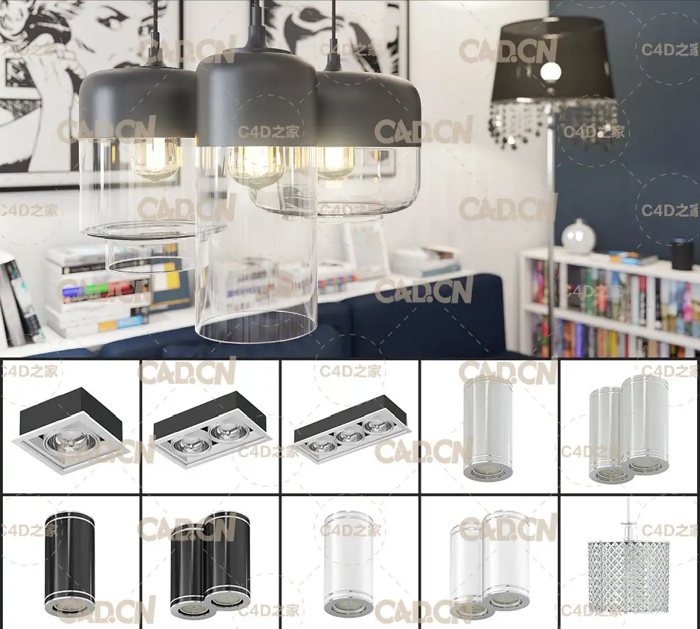 60个灯具C4D模型合集 CGAxis – Volume 114 – Interior Lights 3D Models Collection - C4D之家 - 未命名2-3.jpg