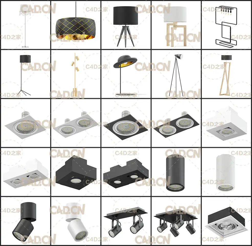 60个灯具C4D模型合集 CGAxis – Volume 114 – Interior Lights 3D Models Collection - C4D之家 - 未命名2-2.jpg