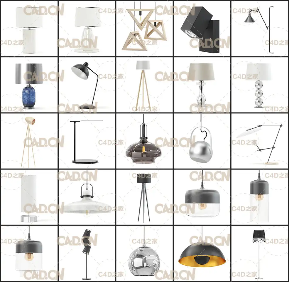 60个灯具C4D模型合集 CGAxis – Volume 114 – Interior Lights 3D Models Collection - C4D之家 - 未命名2-1.jpg