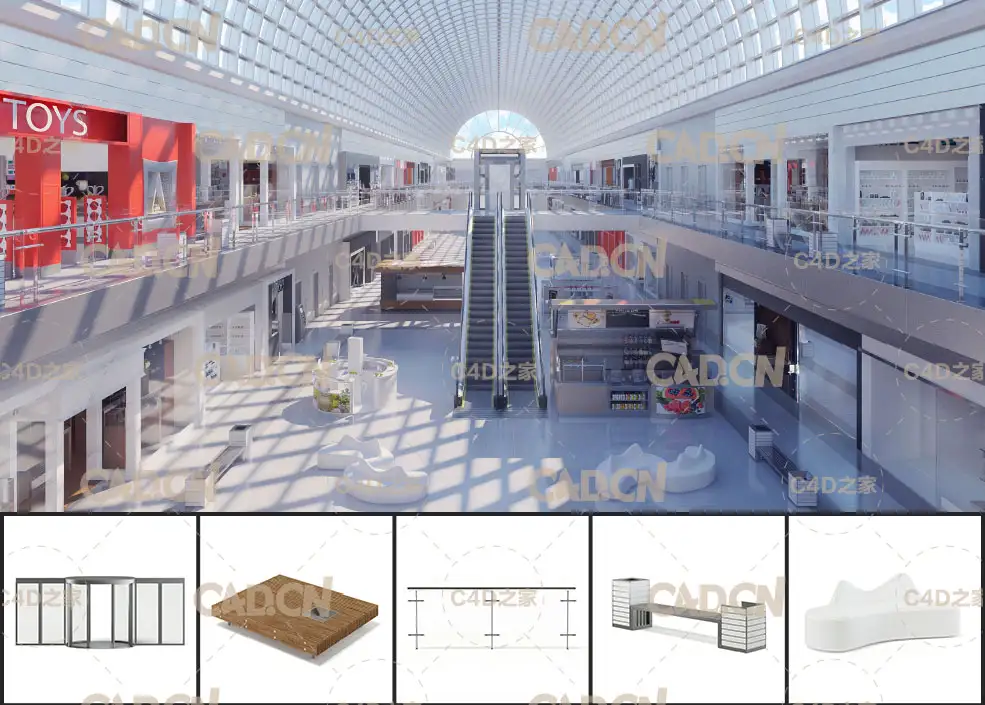 30个商场电梯 专场店 展台 展位等设备C4D模型合集 - C4D之家 - 未命名-2.jpg