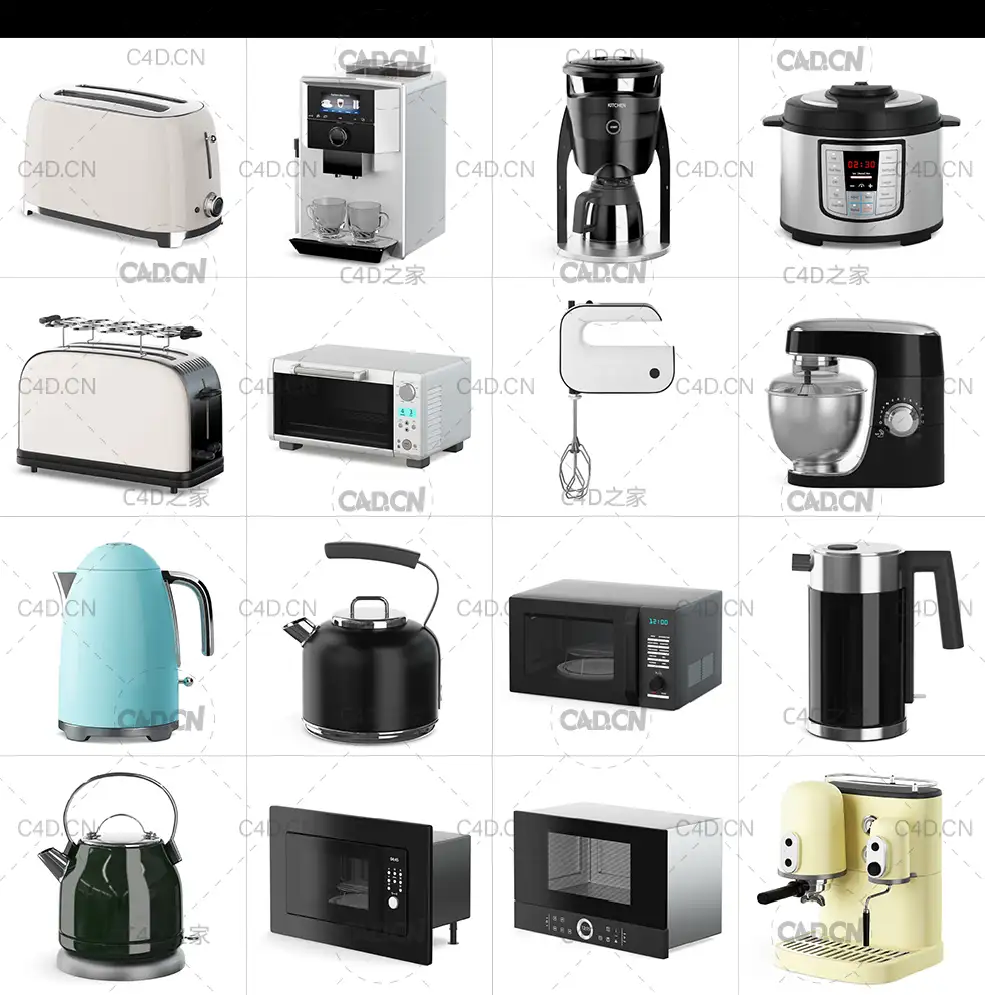 25个高精度厨房相关3D模型 Kitchen Appliances 3D Models Collection – Volume 116 - C4D之家 - 未命名-1.jpg