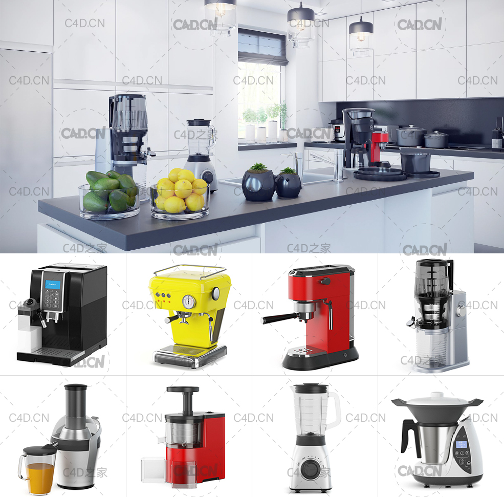 25个高精度厨房相关3D模型 Kitchen Appliances 3D Models Collection – Volume 116 - C4D之家 - 未命名-2.jpg