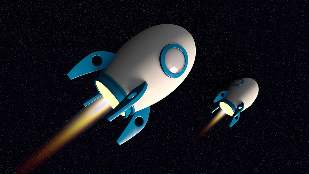 C4D卡通火箭模型 Cinema 4D 3D Model Cartoon Style Rocket Ship
