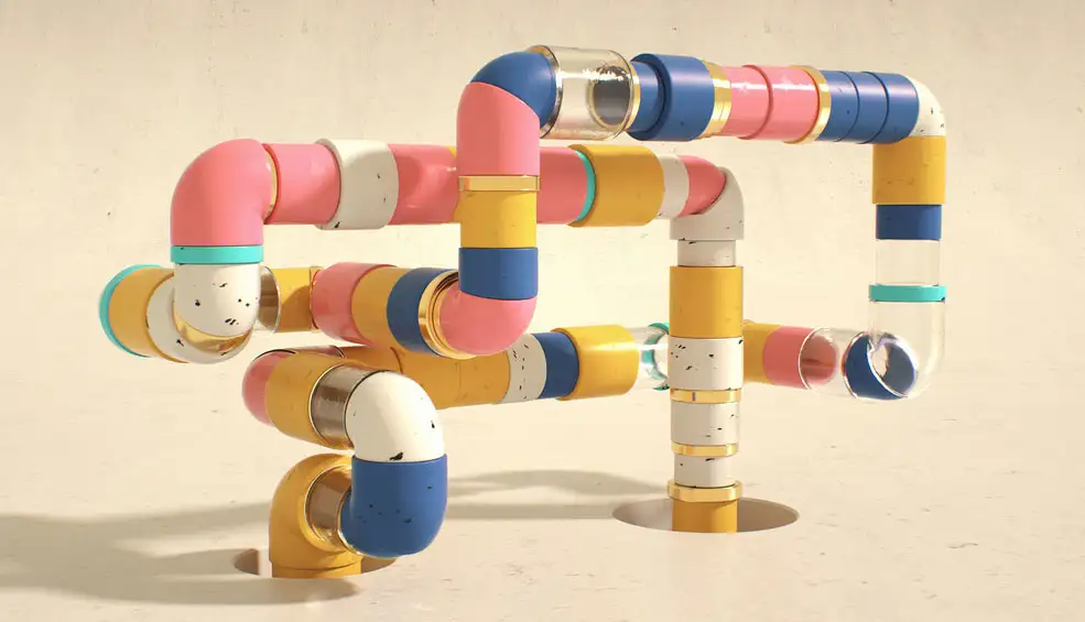 C4D管道动画工程 Looping Pipes