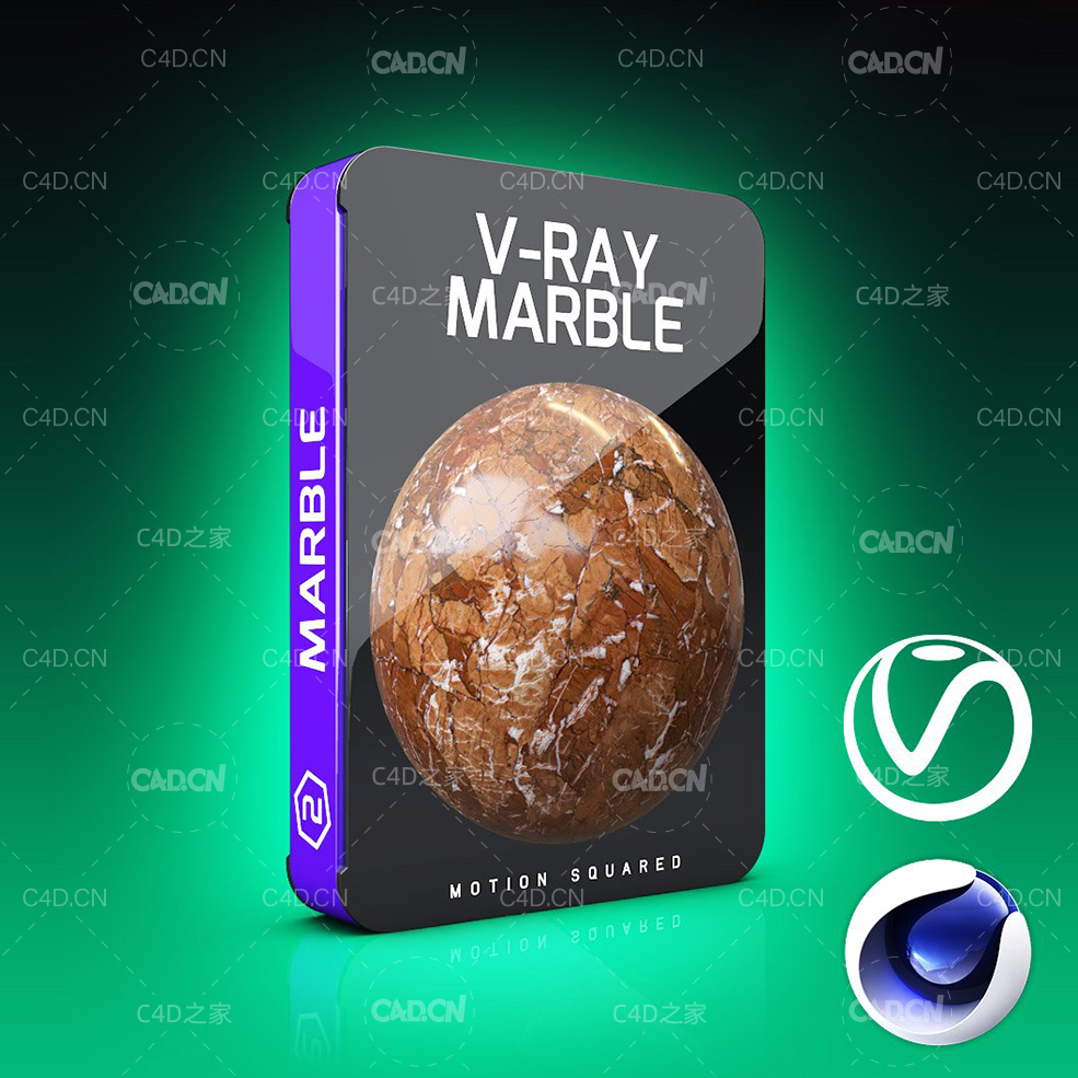 C4D FOR VRAY大理石材质合集 V-Ray Marble Texture Pack for Cinema 4D