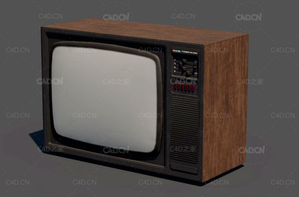 旧电视机C4D模型 Old USSR TV